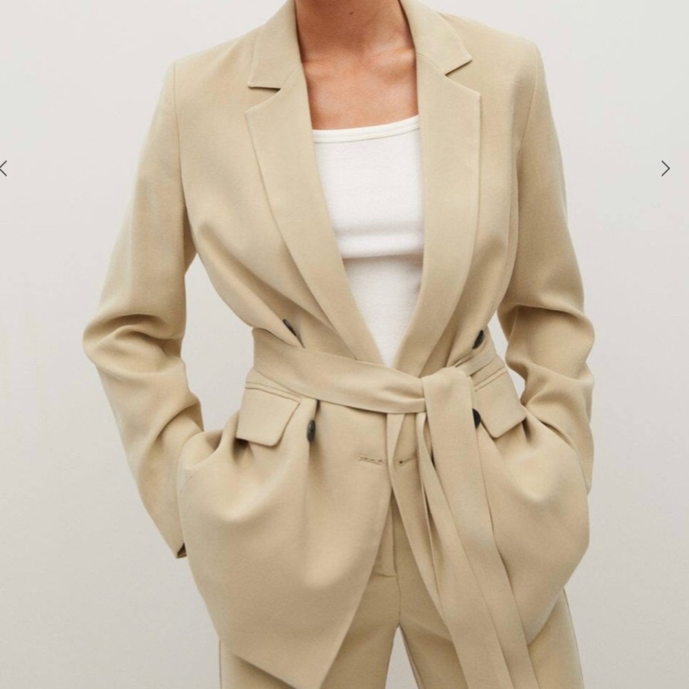 Mango double breasted belted jacket